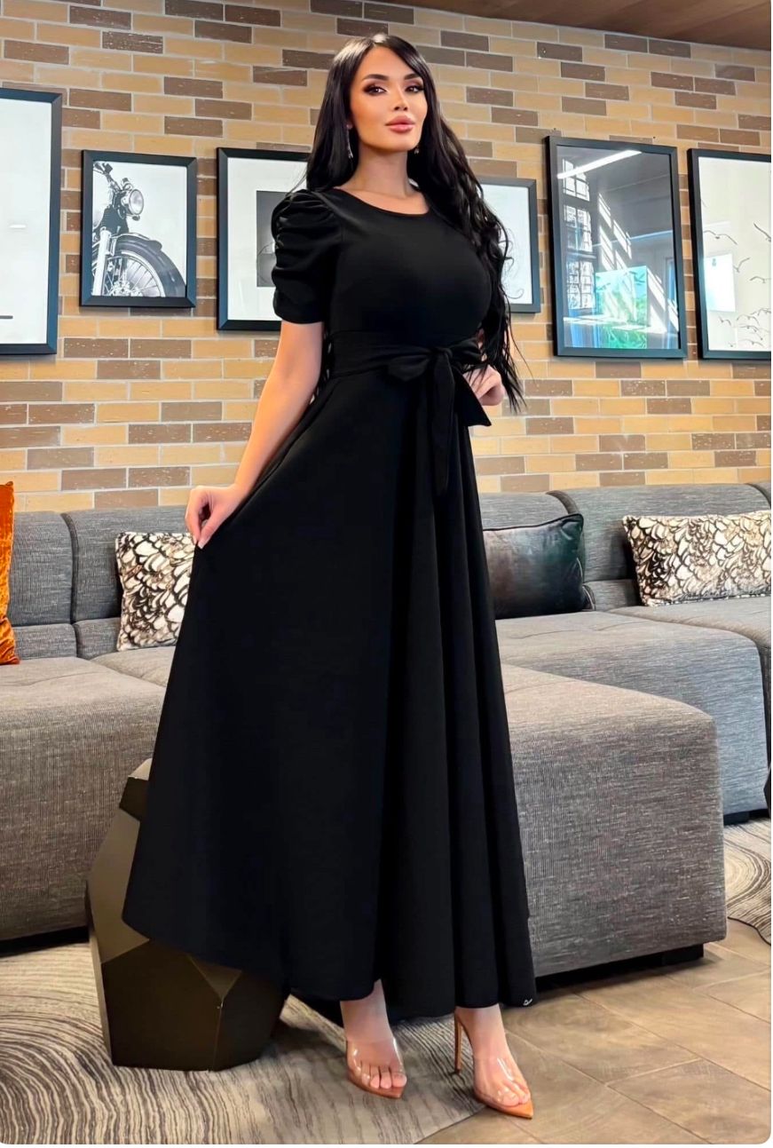 Vestido largo con manga de princesa Black