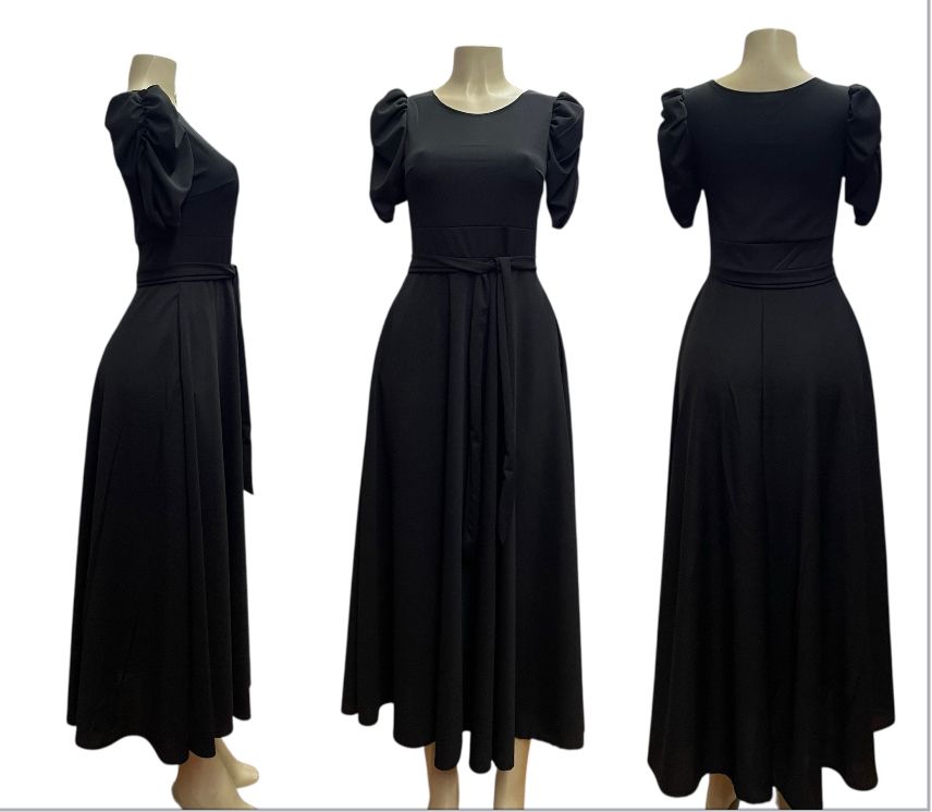 Vestido largo con manga de princesa Black