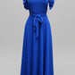 Vestido largo con manga de princesa Azul Rey