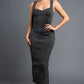 CHIC METALLIC LUREX GLITTER SWEATER RIB MIDI DRESS