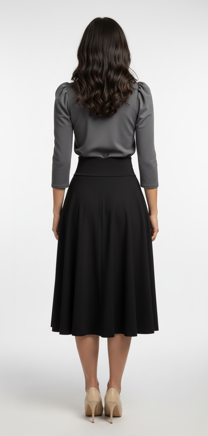 Blusa Manga Tres Cuartos con Lazo en el Cuello Gris